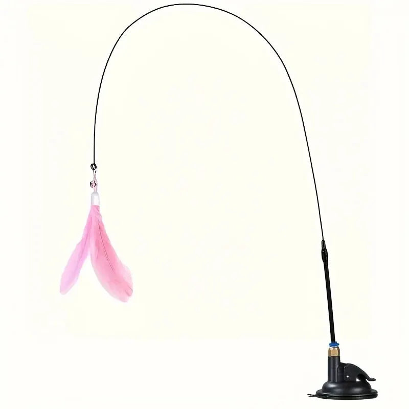 Juguete Caza-Plumas para Gatos – Con ventosa y campanita incluida